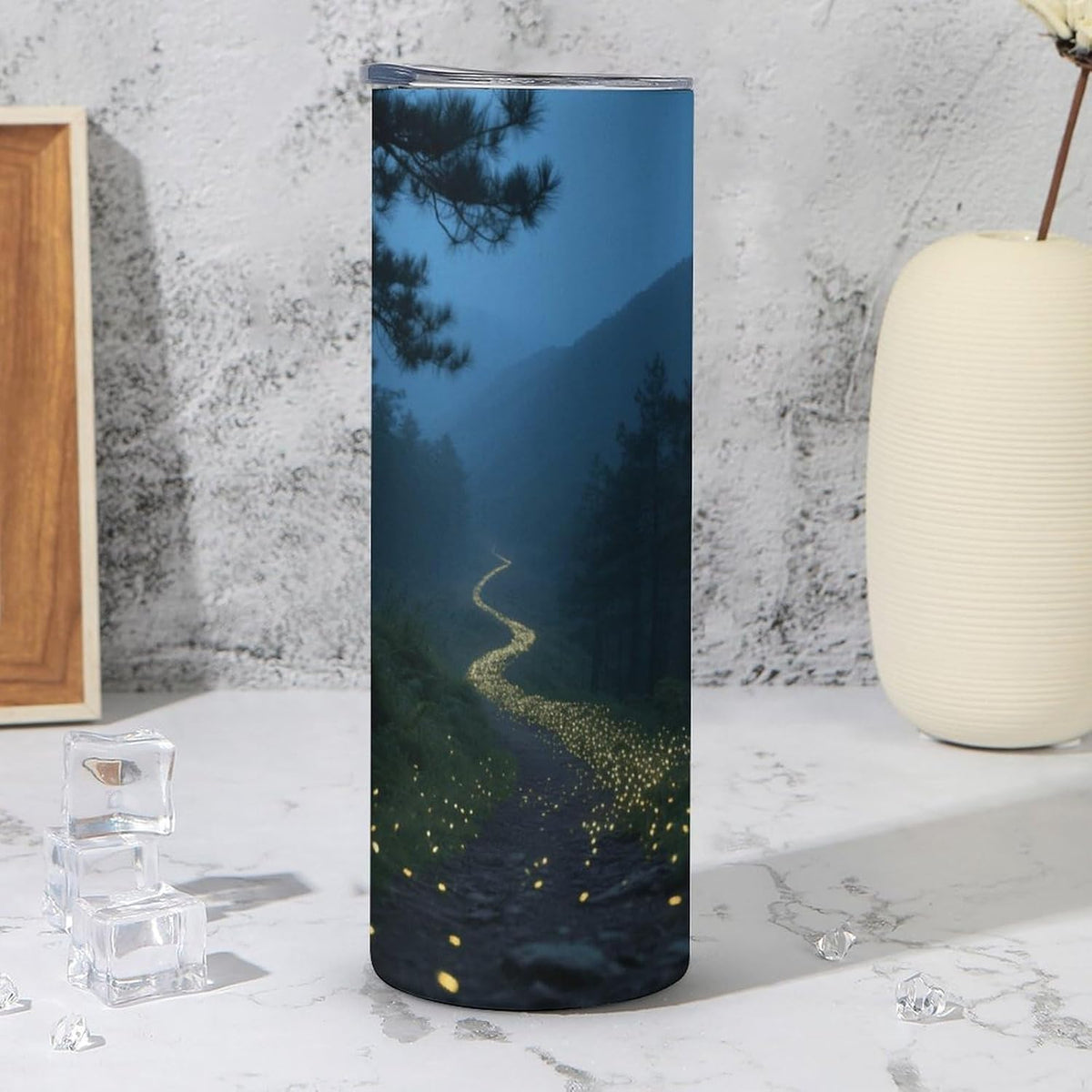 Firefly Mountain Trail Car Cup 20 Oz, Travel Coffee Tumbler - Leakproof Insulated,Reusable Water Bottle with Lid And Straw