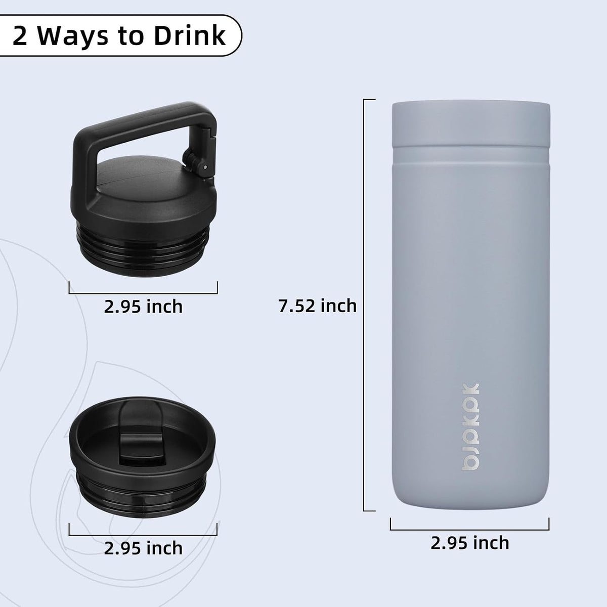 20 oz Insulated Travel Water Bottle, Coffee Tumbler Stainless Steel