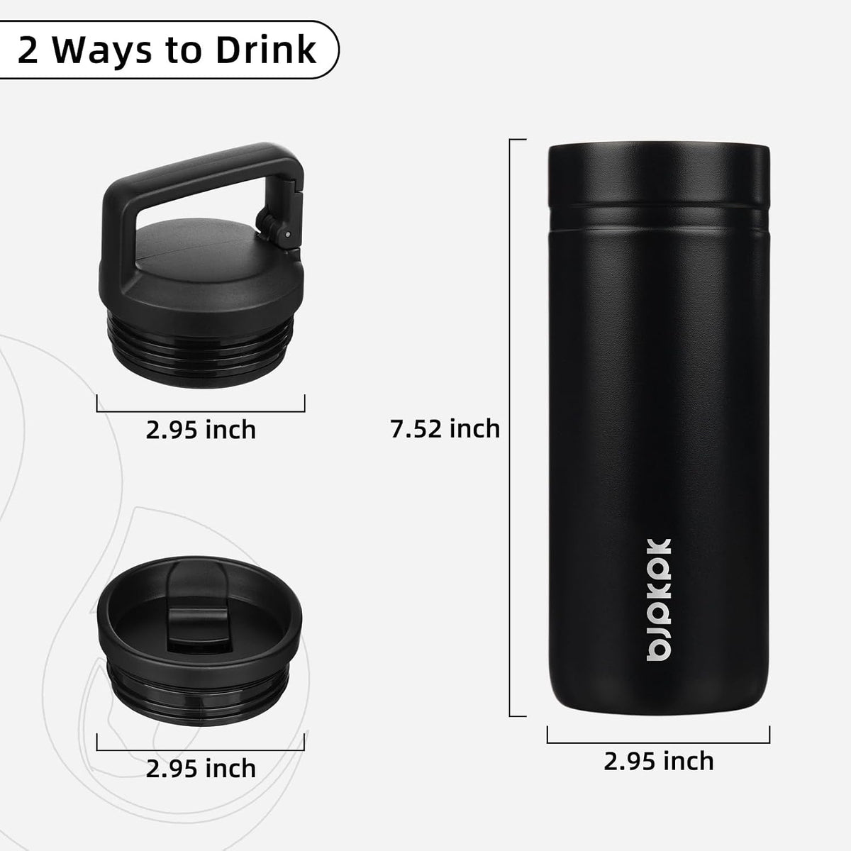 20 oz Insulated Travel Water Bottle, Coffee Tumbler Stainless Steel
