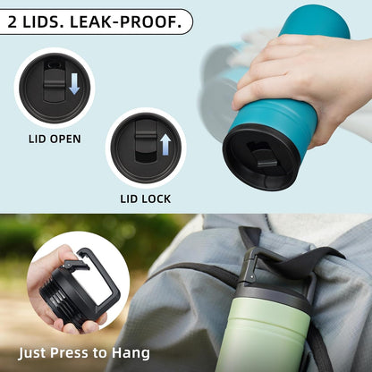 20 oz Insulated Travel Water Bottle, Coffee Tumbler Stainless Steel