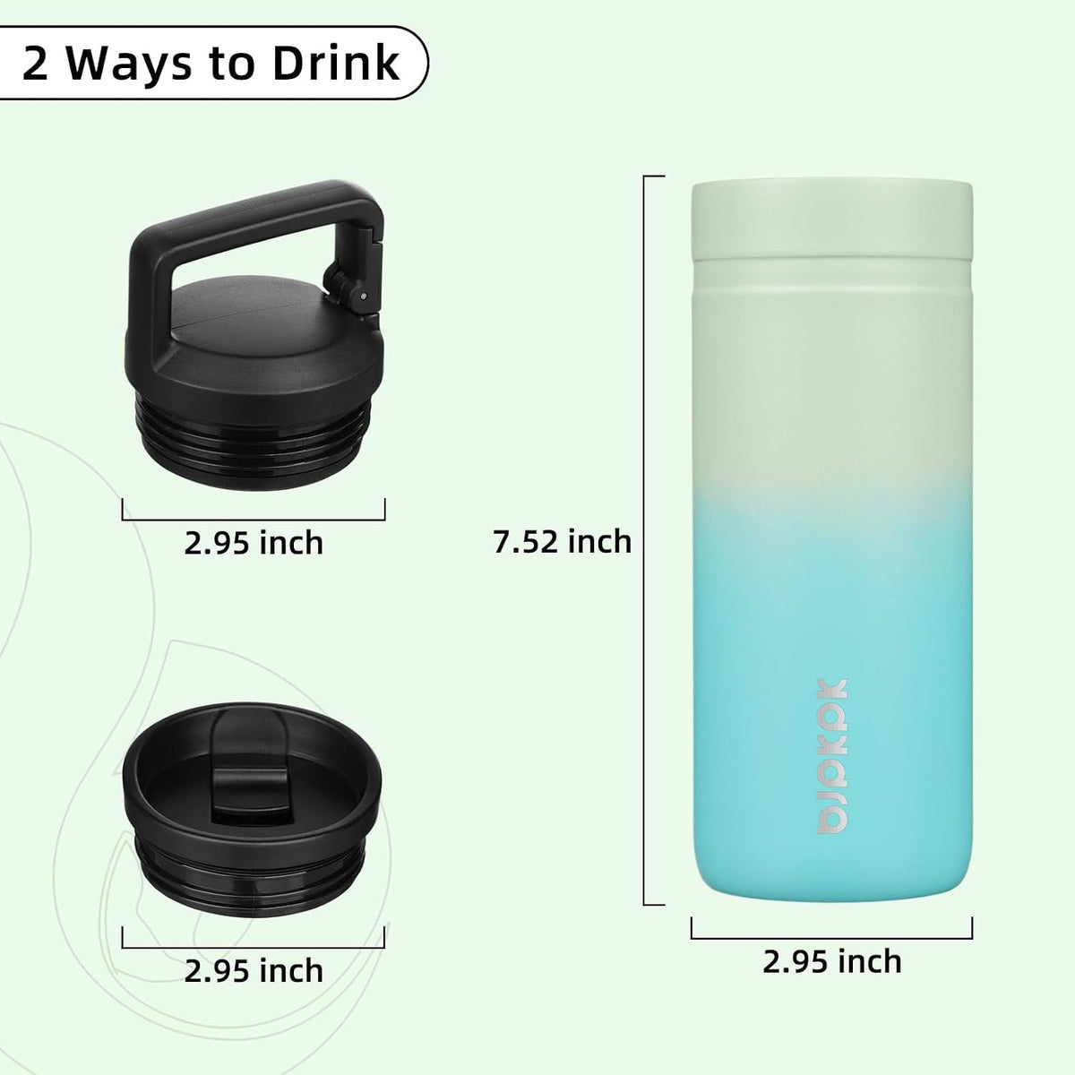 20 oz Insulated Travel Water Bottle, Coffee Tumbler Stainless Steel