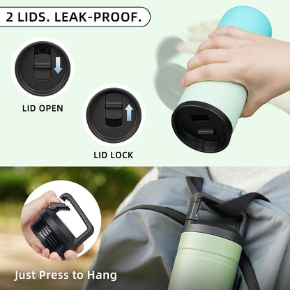 20 oz Insulated Travel Water Bottle, Coffee Tumbler Stainless Steel