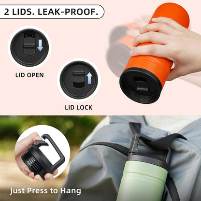 20 oz Insulated Travel Water Bottle, Coffee Tumbler Stainless Steel