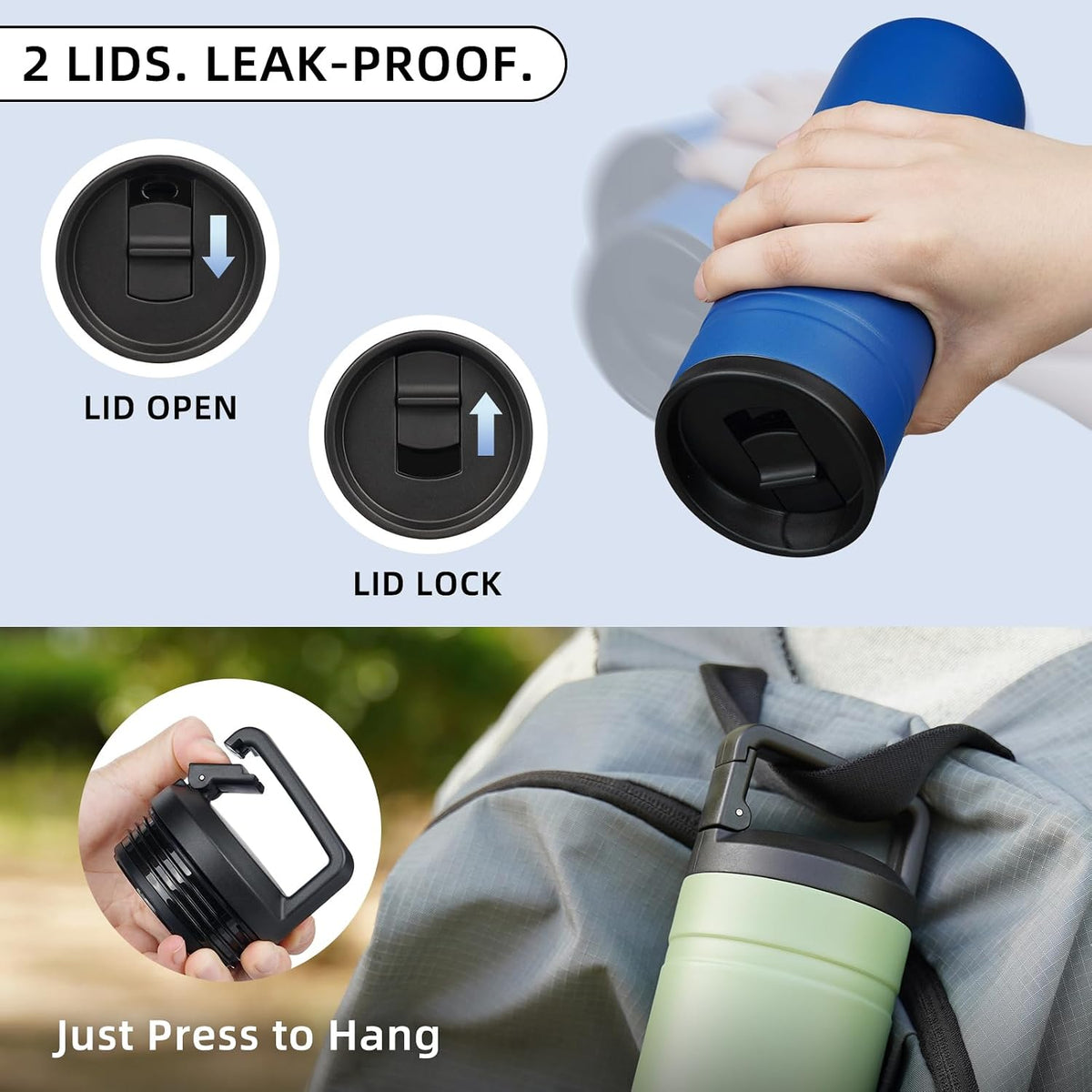 20 oz Insulated Travel Water Bottle, Coffee Tumbler Stainless Steel