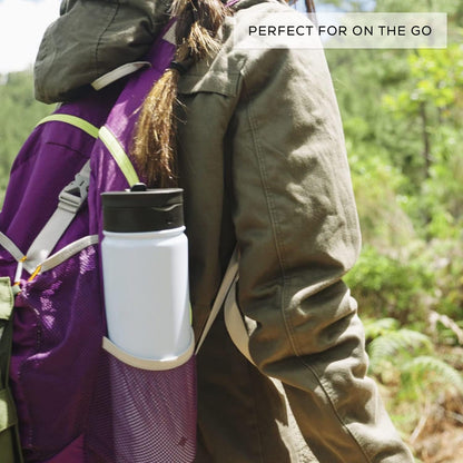 Triple Insulated Water Bottle with Straw Lid AND Flip Lid! 22oz Water Bottle, 12 Hour Hot/Cold Vacuum Insulated Stainless Steel Water Bottle. BPA-Free Leakproof Water Bottles - Thermos Bottle
