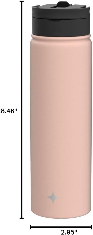 Triple Insulated Water Bottle with Straw Lid AND Flip Lid! 22oz Water Bottle, 12 Hour Hot/Cold Vacuum Insulated Stainless Steel Water Bottle. BPA-Free Leakproof Water Bottles - Thermos Bottle