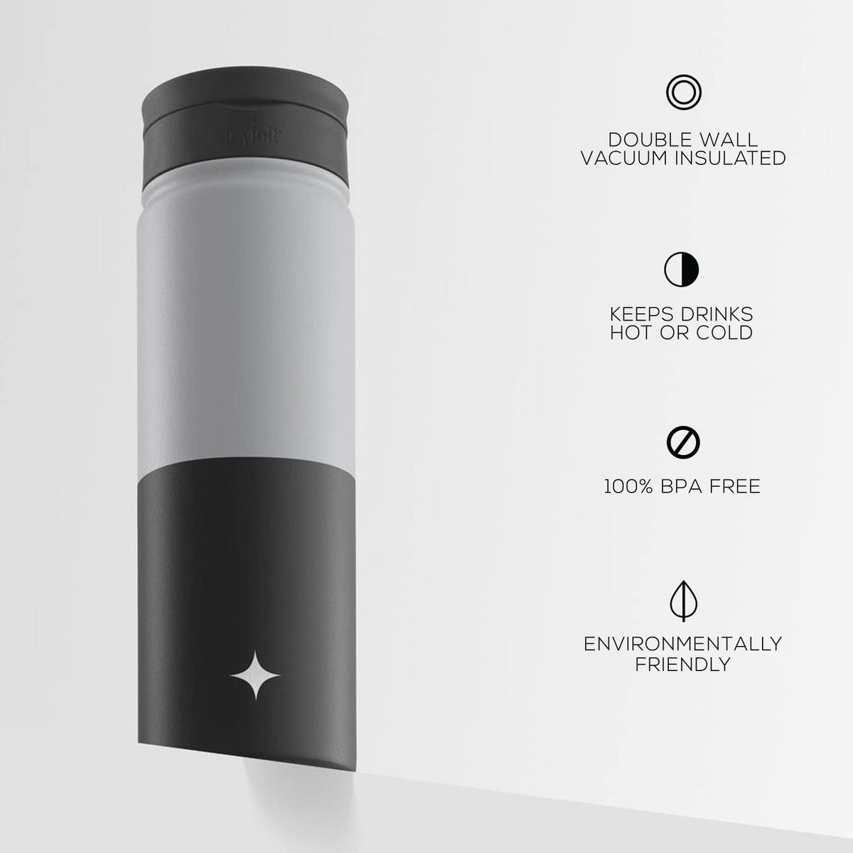 Triple Insulated Water Bottle with Straw Lid AND Flip Lid! 22oz Water Bottle, 12 Hour Hot/Cold Vacuum Insulated Stainless Steel Water Bottle. BPA-Free Leakproof Water Bottles - Thermos Bottle