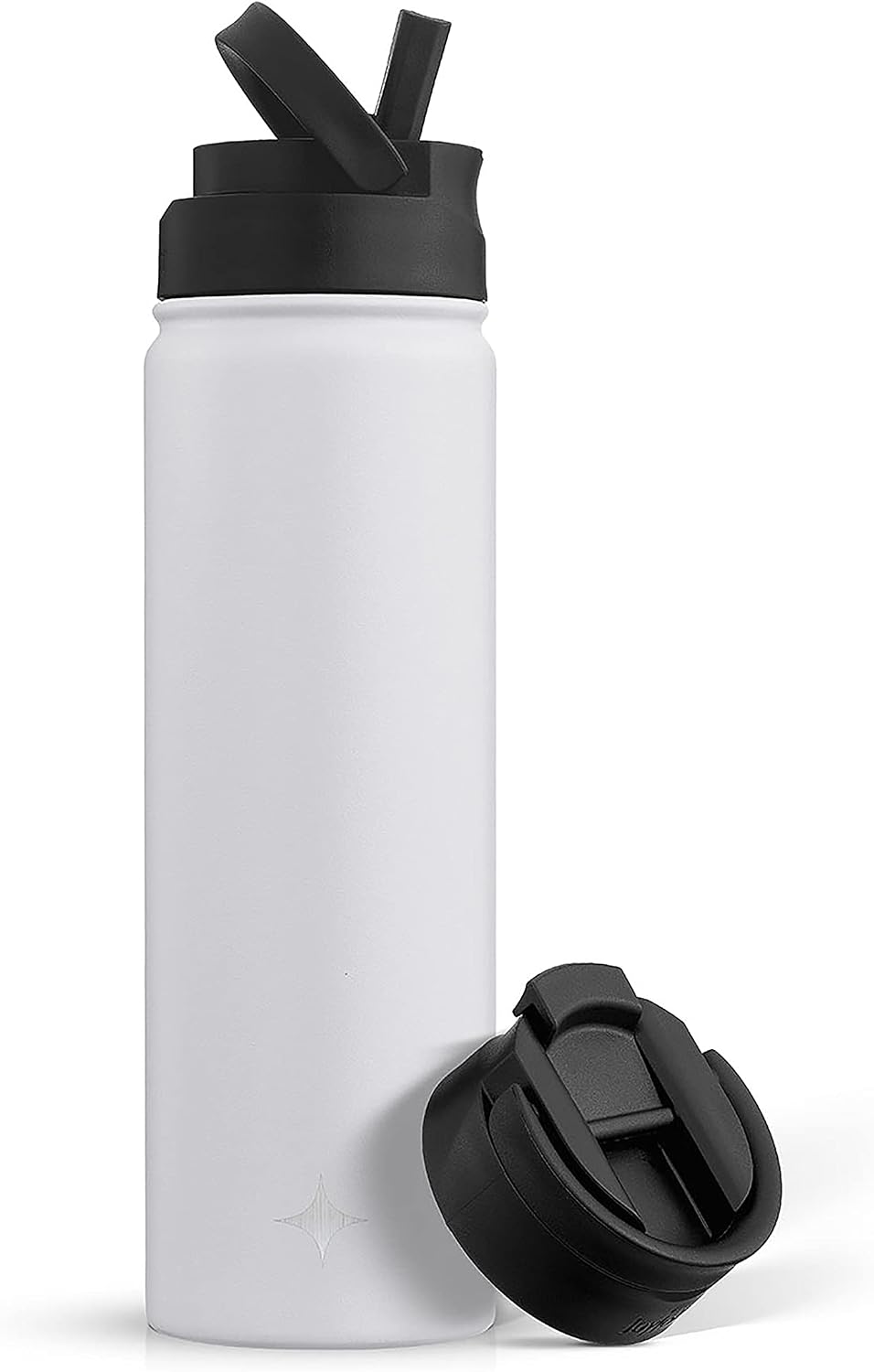 Triple Insulated Water Bottle with Straw Lid AND Flip Lid! 22oz Water Bottle, 12 Hour Hot/Cold Vacuum Insulated Stainless Steel Water Bottle. BPA-Free Leakproof Water Bottles - Thermos Bottle