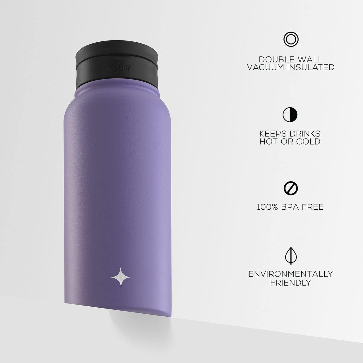 Triple Insulated Water Bottle with Straw Lid AND Flip Lid! 22oz Water Bottle, 12 Hour Hot/Cold Vacuum Insulated Stainless Steel Water Bottle. BPA-Free Leakproof Water Bottles - Thermos Bottle