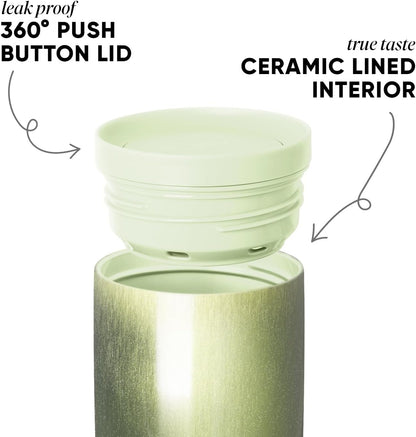 Insulated Travel Coffee Mug 360° Lid | 16oz | Green