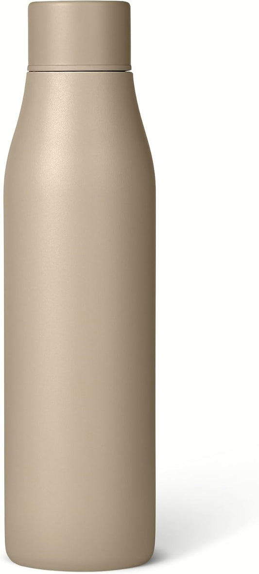 Insulated Stainless Steel Water Bottle, Leak-Proof, Double-Wall, 20 oz., BPA-Free, Linen Gray
