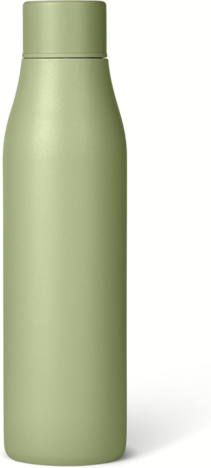 Insulated Stainless Steel Water Bottle, Leak-Proof, Double-Wall, 20 oz., BPA-Free, Linen Gray