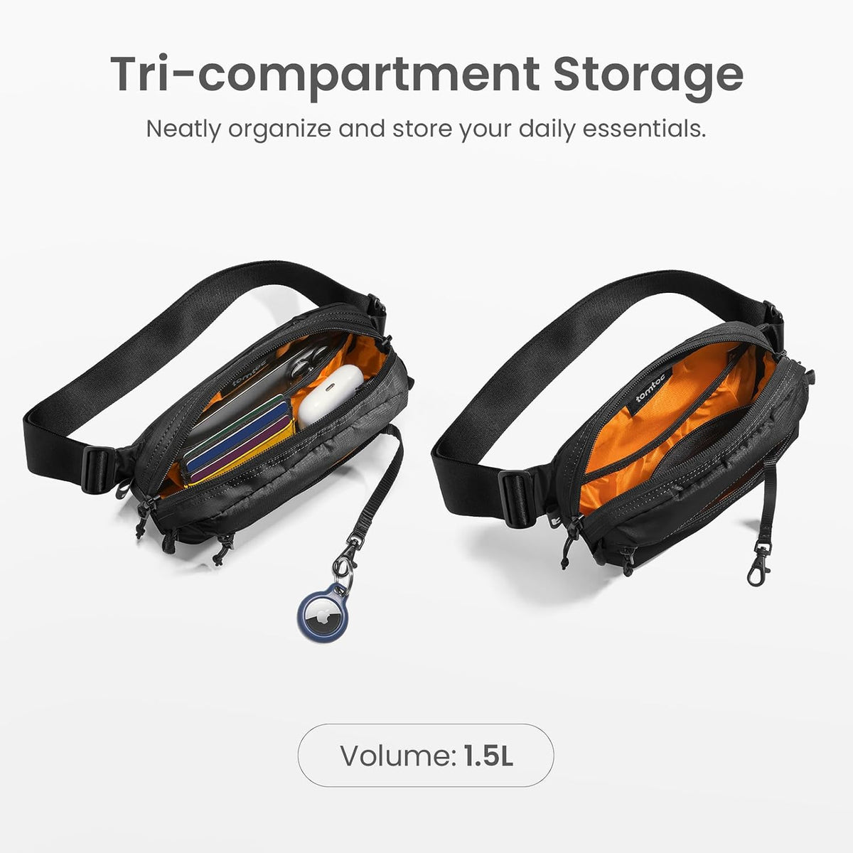 3.5L Sling Bag with RFID Blocking Crossbody Chest Pack for Men Women