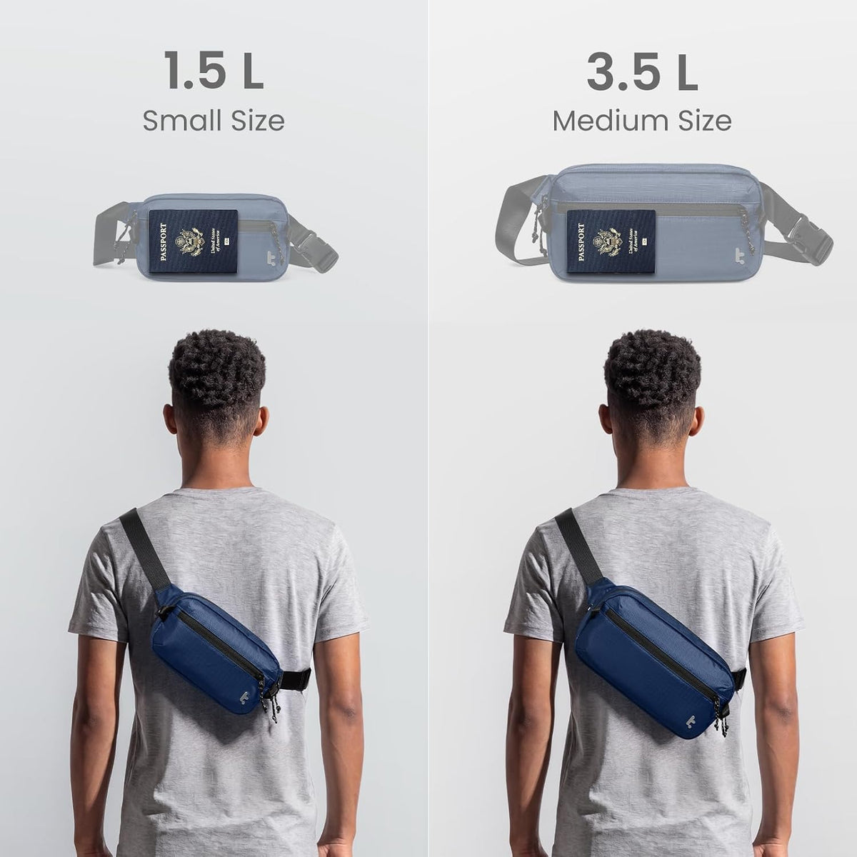 3.5L Sling Bag with RFID Blocking Crossbody Chest Pack for Men Women