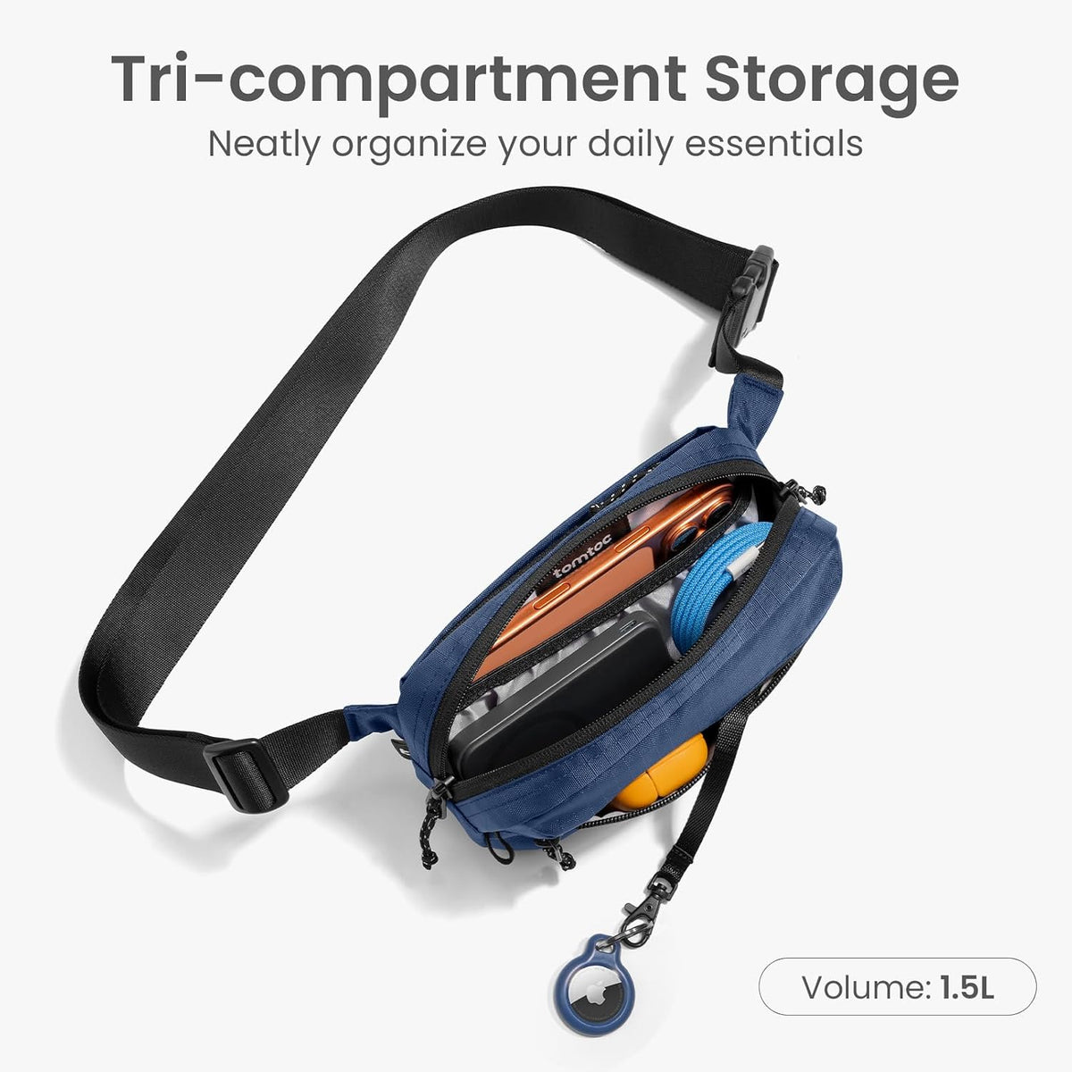 3.5L Sling Bag with RFID Blocking Crossbody Chest Pack for Men Women