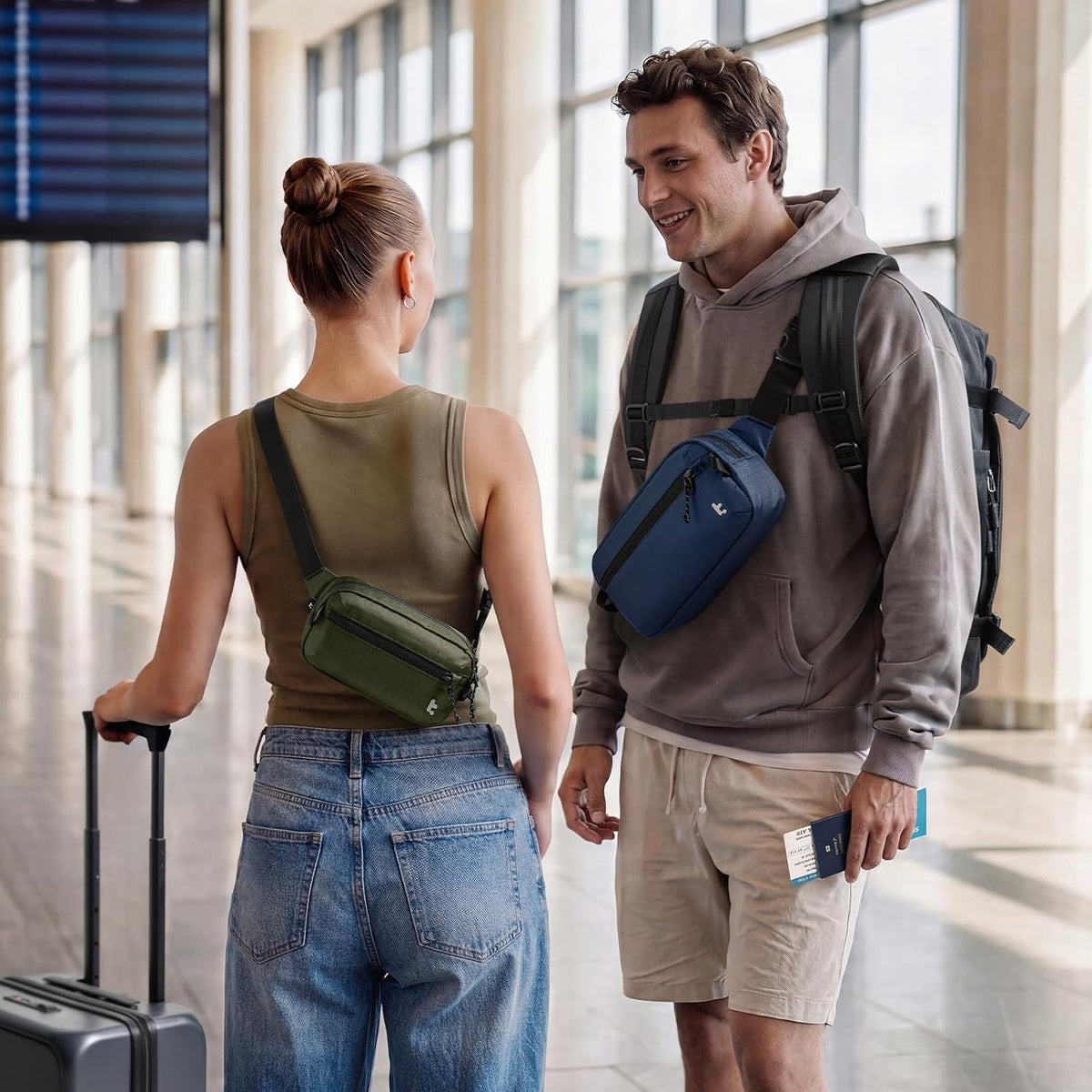 3.5L Sling Bag with RFID Blocking Crossbody Chest Pack for Men Women
