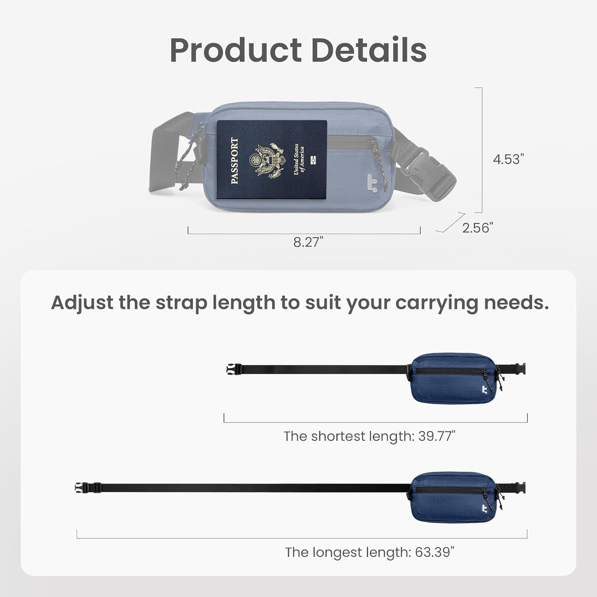3.5L Sling Bag with RFID Blocking Crossbody Chest Pack for Men Women