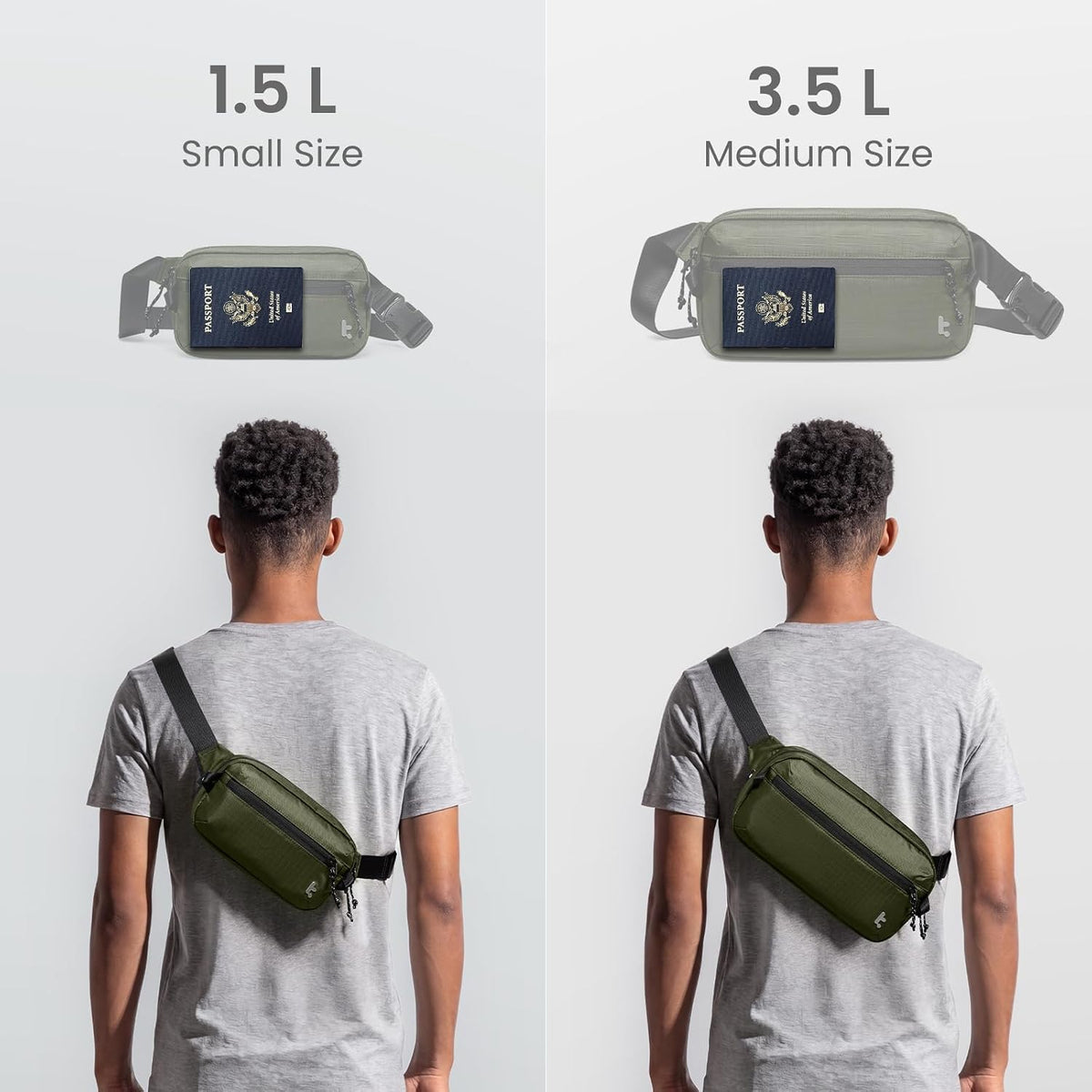 3.5L Sling Bag with RFID Blocking Crossbody Chest Pack for Men Women