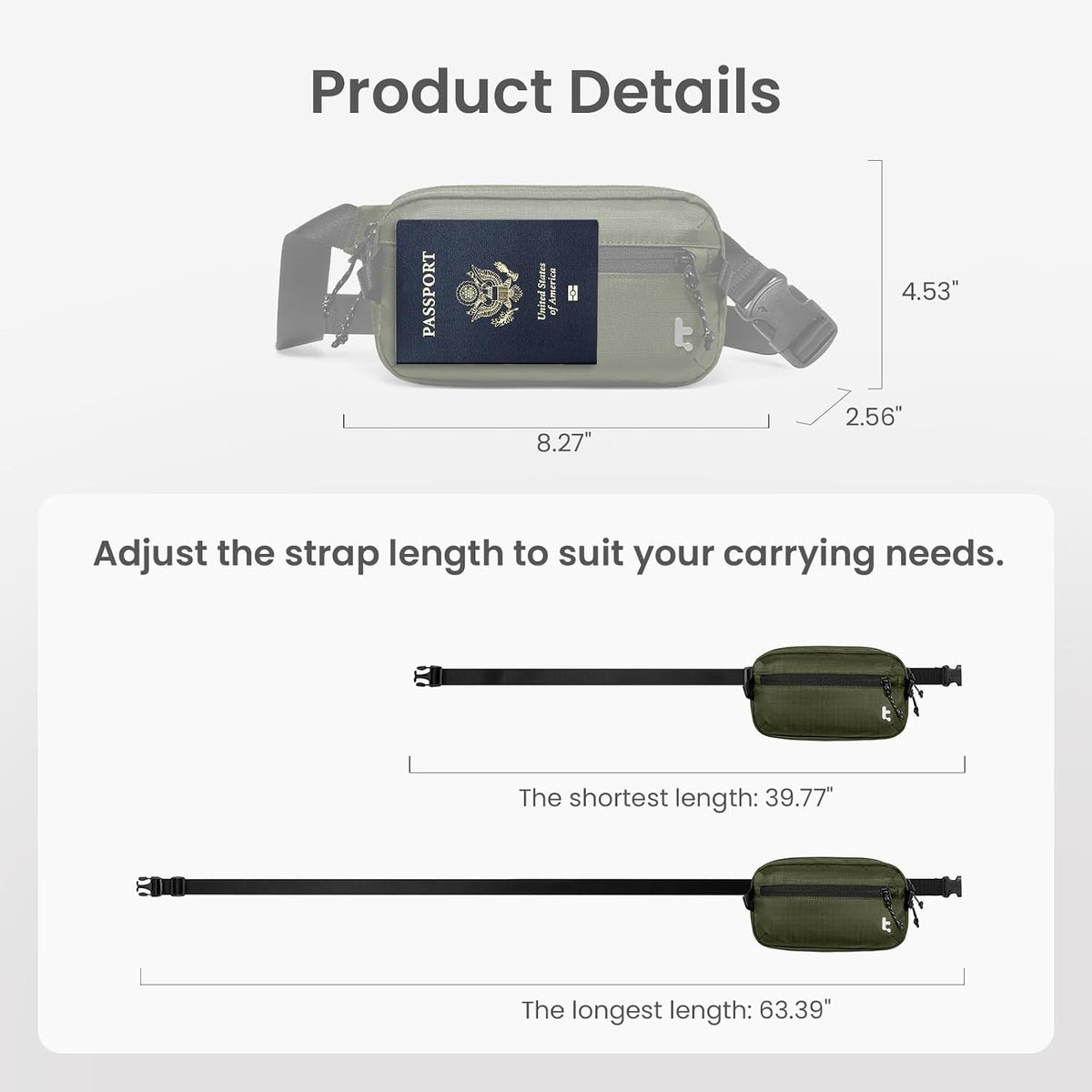 3.5L Sling Bag with RFID Blocking Crossbody Chest Pack for Men Women