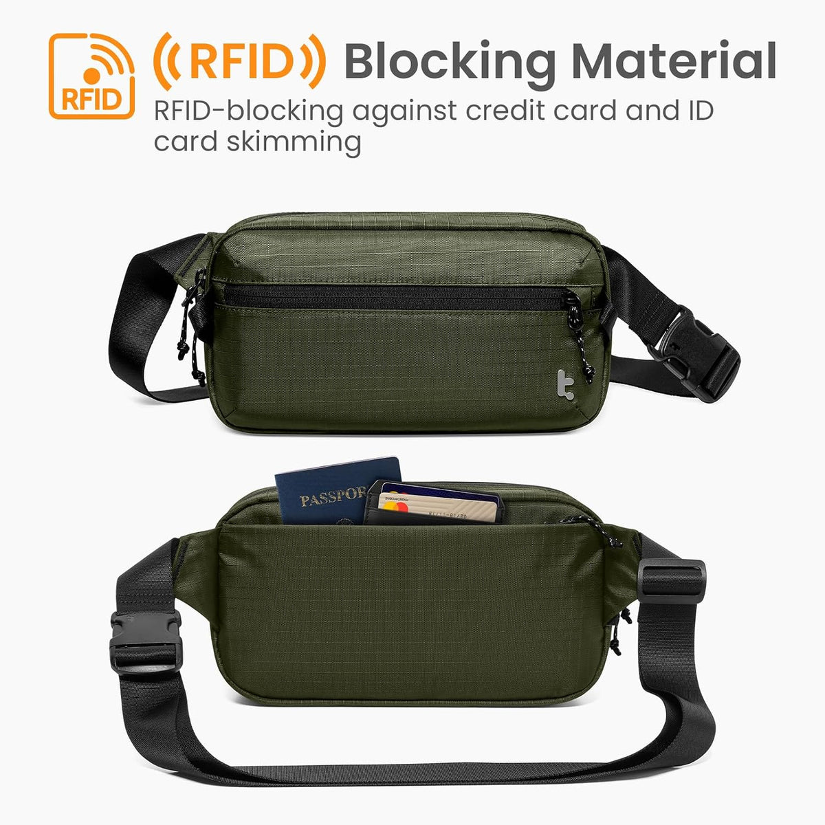 3.5L Sling Bag with RFID Blocking Crossbody Chest Pack for Men Women
