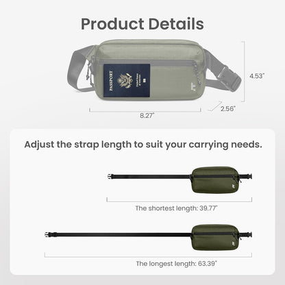 3.5L Sling Bag with RFID Blocking Crossbody Chest Pack for Men Women