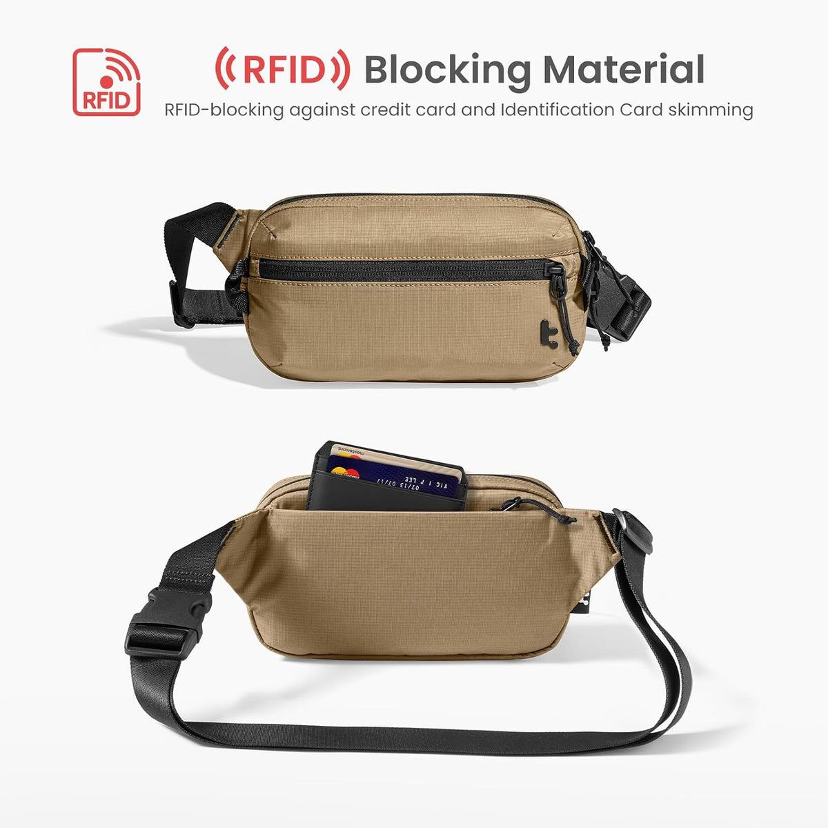 3.5L Sling Bag with RFID Blocking Crossbody Chest Pack for Men Women