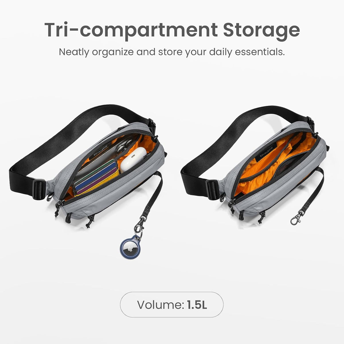 3.5L Sling Bag with RFID Blocking Crossbody Chest Pack for Men Women