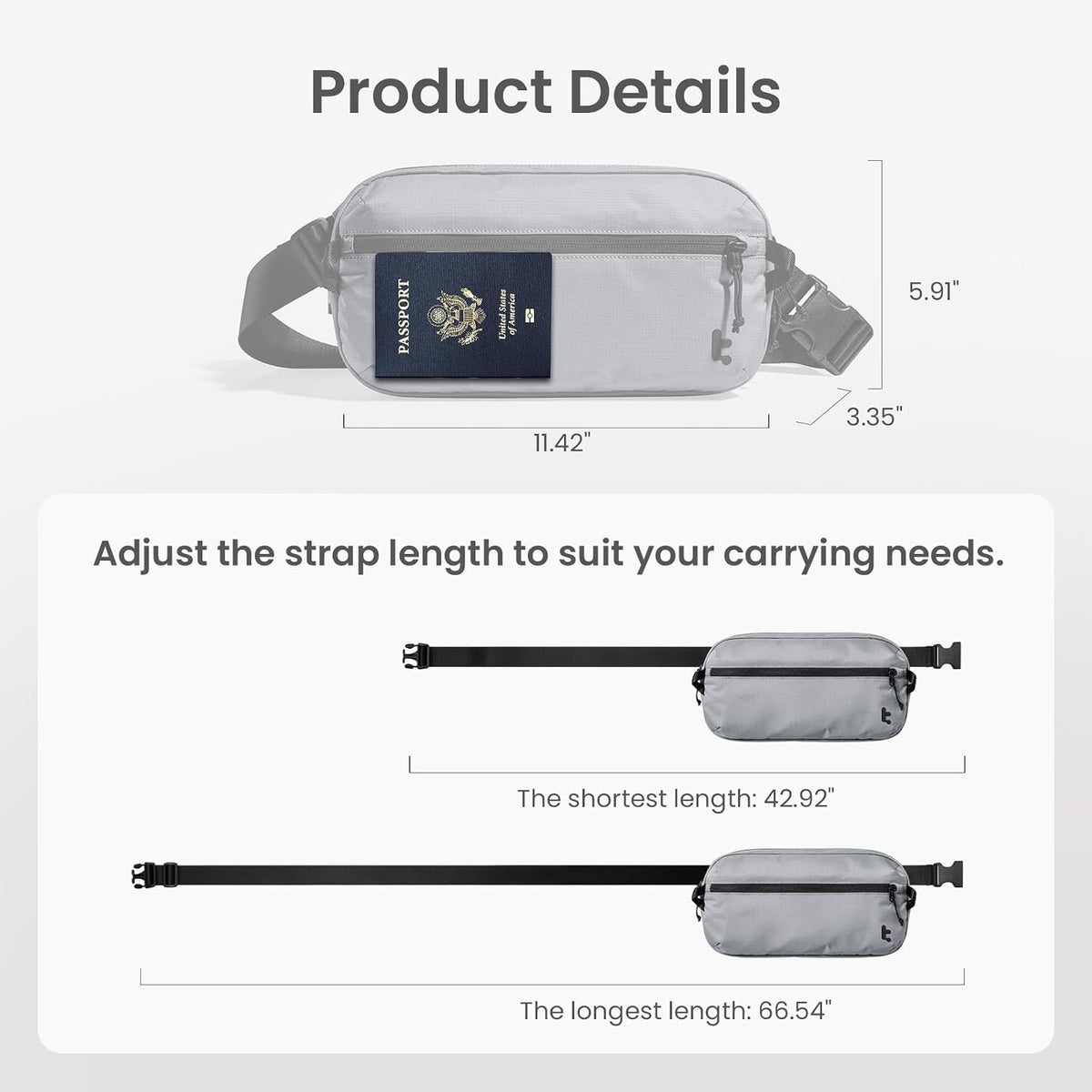 3.5L Sling Bag with RFID Blocking Crossbody Chest Pack for Men Women