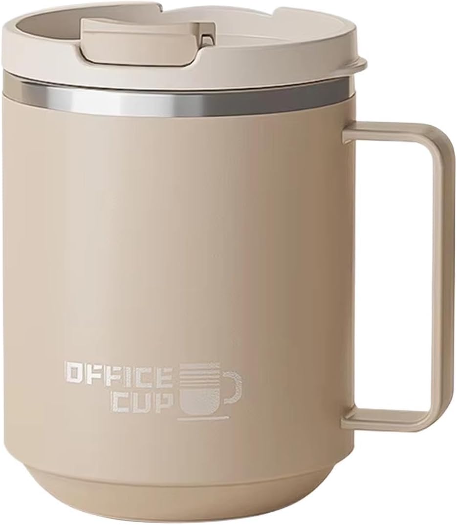 Insulated Coffee Tumbler Water Mug with Handle | Stainless Steel Mug with Handle for Women Men Adults Travelers Students Home Office Gym Travel Picnic Camping Beach