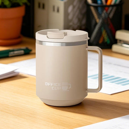 Insulated Coffee Tumbler Water Mug with Handle | Stainless Steel Mug with Handle for Women Men Adults Travelers Students Home Office Gym Travel Picnic Camping Beach
