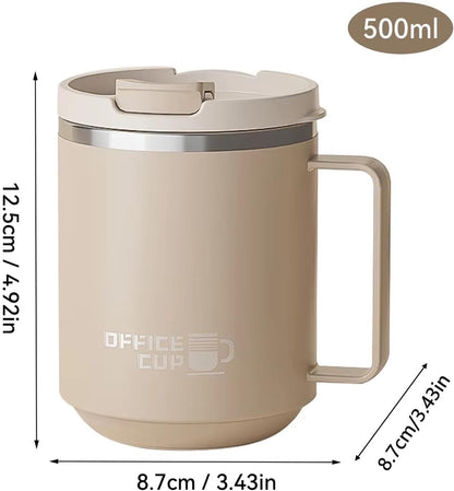 Insulated Coffee Tumbler Water Mug with Handle | Stainless Steel Mug with Handle for Women Men Adults Travelers Students Home Office Gym Travel Picnic Camping Beach