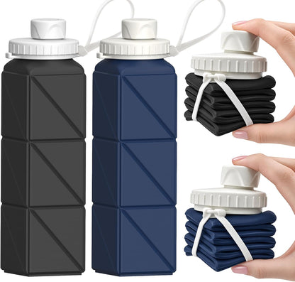 Collapsible Water Bottles with Straw 21 oz, Travel Water Bottle