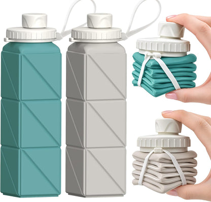 Collapsible Water Bottles with Straw 21 oz, Travel Water Bottle
