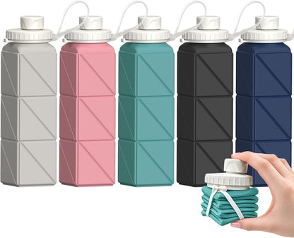 Collapsible Water Bottles with Straw 21 oz, Travel Water Bottle