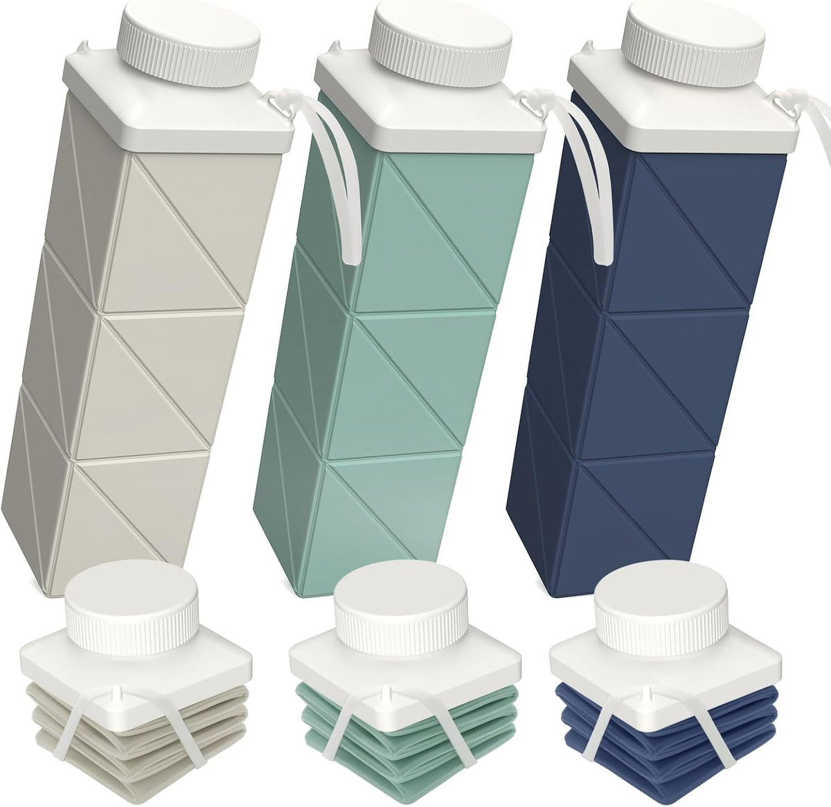 Collapsible Water Bottles with Straw 21 oz, Travel Water Bottle