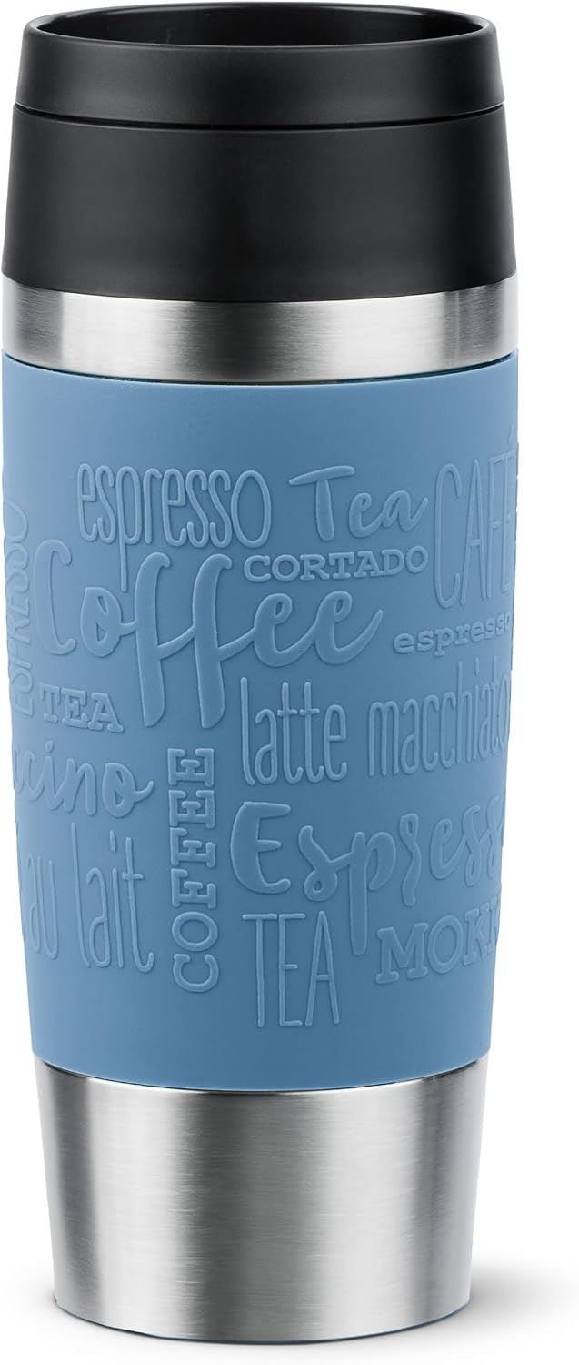 Travel Mug 360 ml Classic Insulated Mug, Stainless Steel Coffee Mug, Comfort Screw Cap, 4h Hot and 8h Cold, 100% Leak-Proof, Dishwasher Safe, 360° Drinking Opening, Aqua Blue, N20211