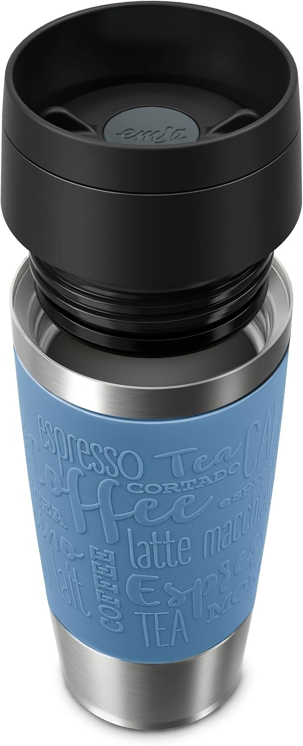 Travel Mug 360 ml Classic Insulated Mug, Stainless Steel Coffee Mug, Comfort Screw Cap, 4h Hot and 8h Cold, 100% Leak-Proof, Dishwasher Safe, 360° Drinking Opening, Aqua Blue, N20211