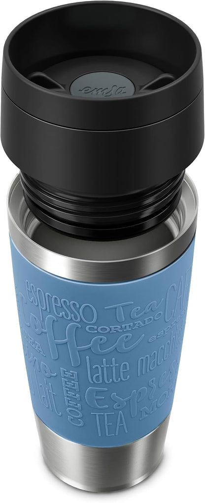 Travel Mug 360 ml Classic Insulated Mug, Stainless Steel Coffee Mug, Comfort Screw Cap, 4h Hot and 8h Cold, 100% Leak-Proof, Dishwasher Safe, 360° Drinking Opening, Aqua Blue, N20211
