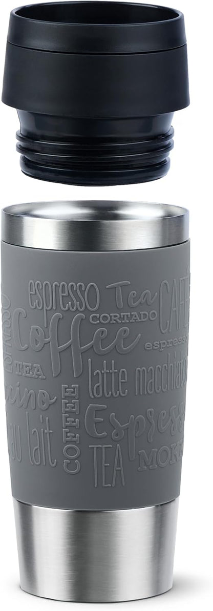 Travel Mug 360 ml Classic Insulated Mug, Stainless Steel Coffee Mug, Comfort Screw Cap, 4h Hot and 8h Cold, 100% Leak-Proof, Dishwasher Safe, 360° Drinking Opening, Aqua Blue, N20211
